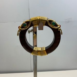 Luxurious wood bronze accent‎ baroque design bracelet